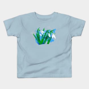 Watercolor snowdrops Kids T-Shirt